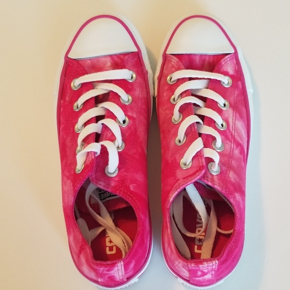Bright pink tie dye Converse All-Stars